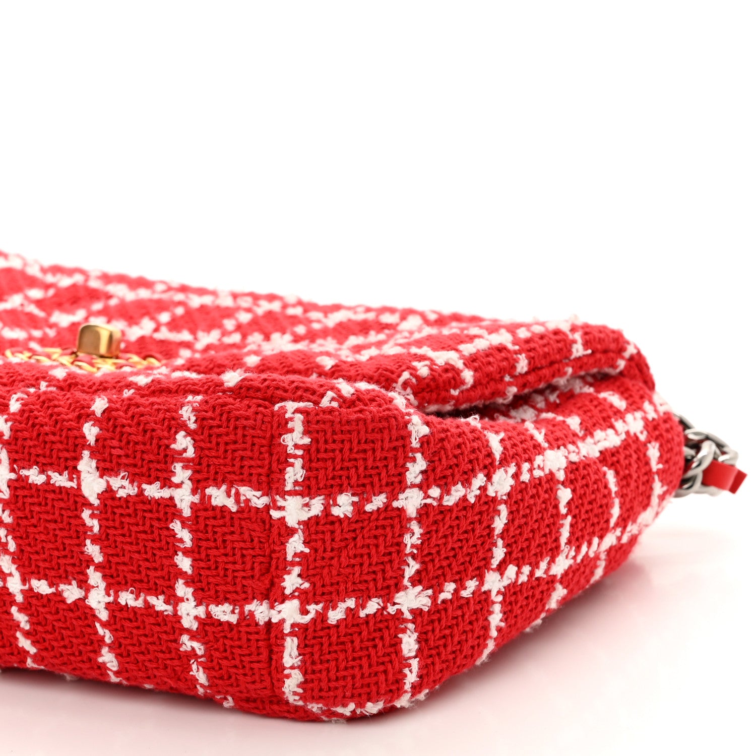 Chanel Tweed Quilted Medium Chanel 19 Flap Red White 10 of 11