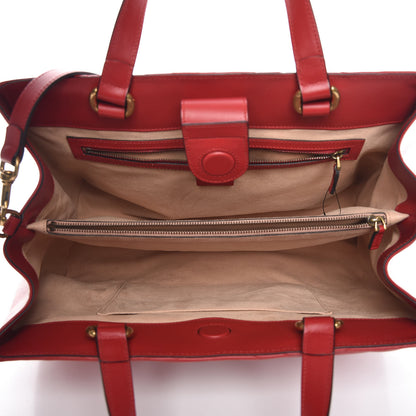 Gucci Calfskin Matelasse Medium GG Marmont Tote Hibiscus Red 5 of 9