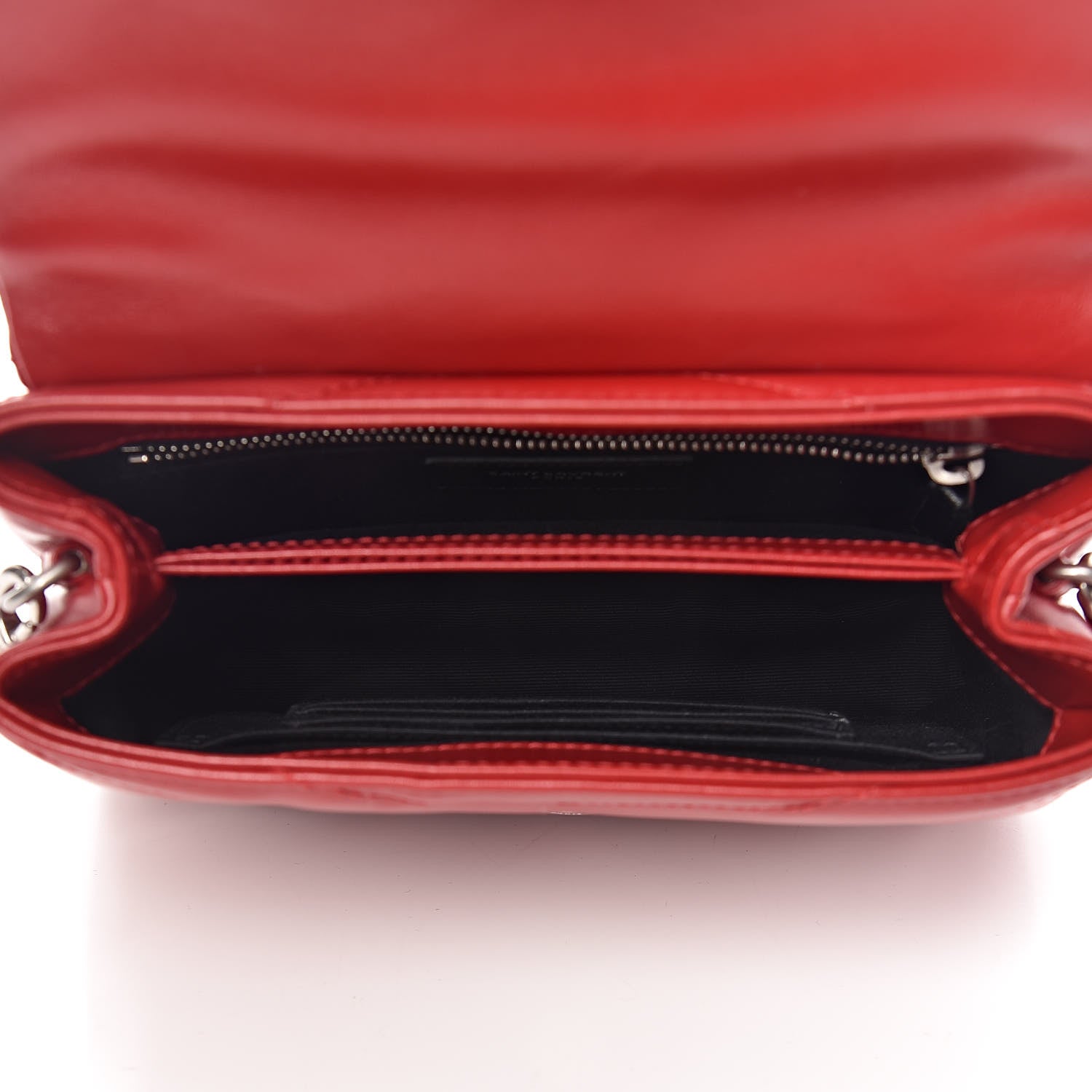 Saint Laurent Calfskin Y Quilted Monogram Toy Loulou Crossbody Bag Red 5 of 12