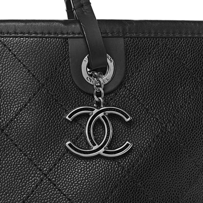 Chanel Grained Calfskin Shopping Fever Tote Black 12 of 17
