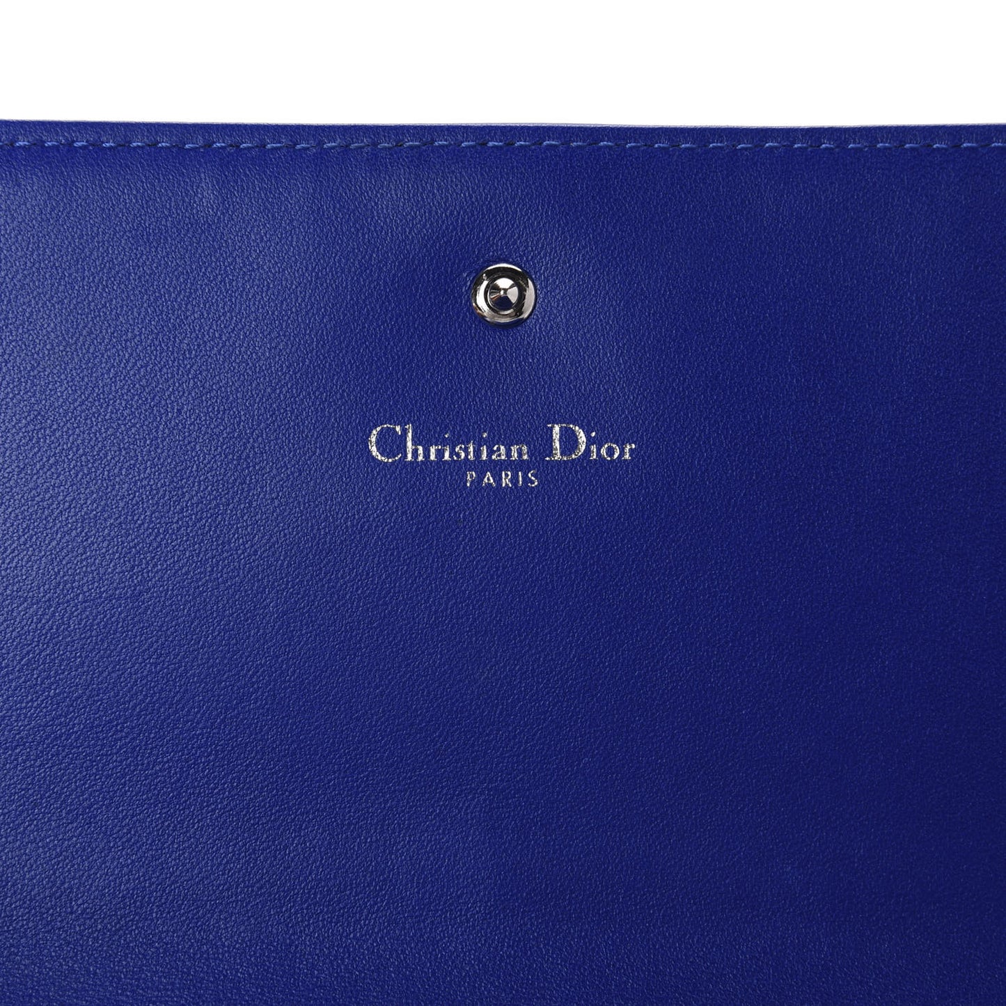 Lambskin Diorama Croisiere Chain Wallet Blue
