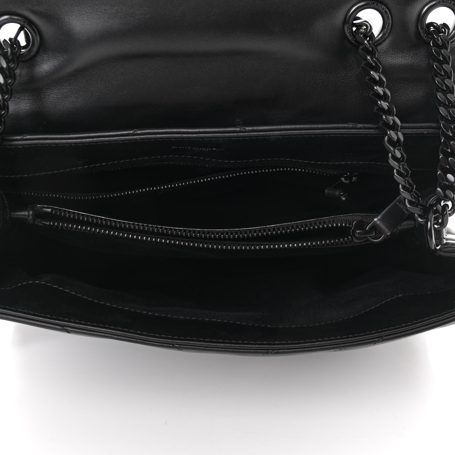 Saint Laurent Calfskin Y Quilted Monogram Medium Loulou Chain Satchel Black 4 of 8