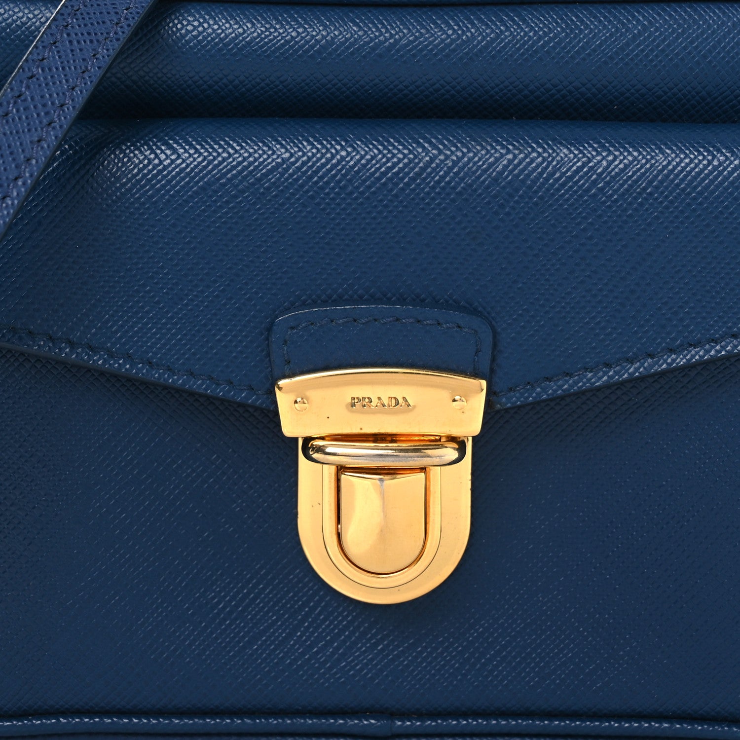 Prada Saffiano Mini Front Pocket Crossbody Bag Bleuette 9 of 14