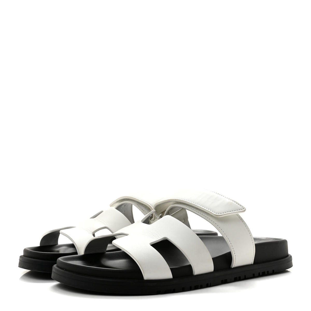 Hermes Calfskin Womens Chypre Sandals 38.5 White 4 of 13