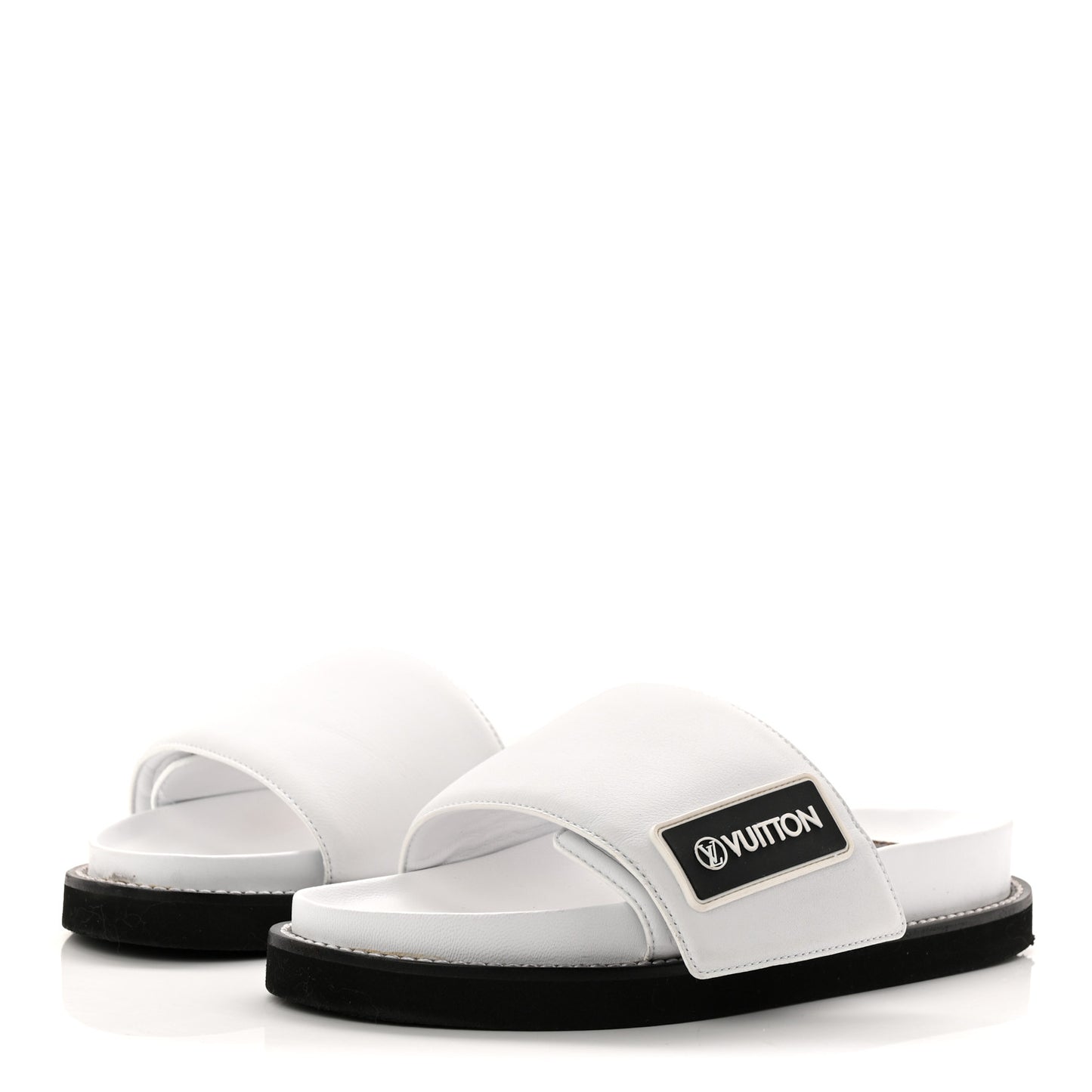 Calfskin Sunset Flat Mule Sandals 39 White