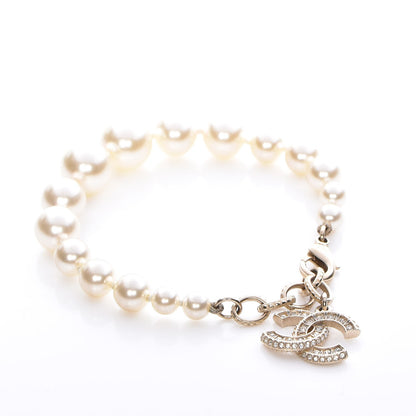 Chanel Pearl Crystal CC Bracelet Gold 3 of 5