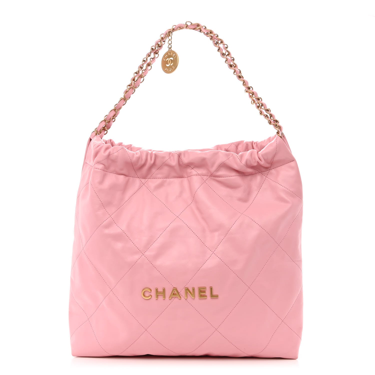 Chanel Shiny Calfskin Quilted Chanel 22 Pink 3 of 11