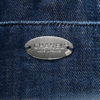 Chanel Denim Stitched Coco Beach Shopping Tote Blue 6 of 10