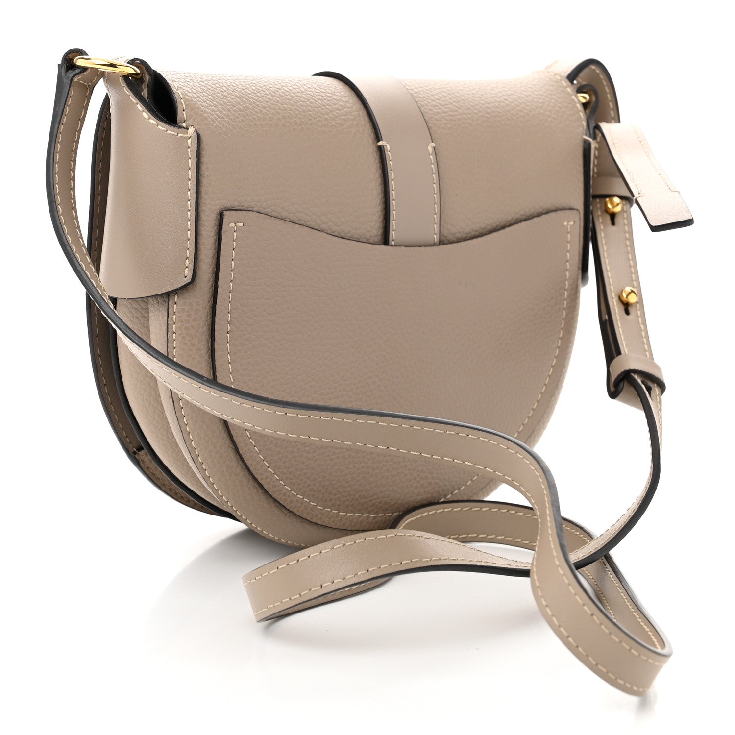 Chloe Grained Calfskin Small Darryl Saddle Crossbody Bag Motty Grey 3 of 10