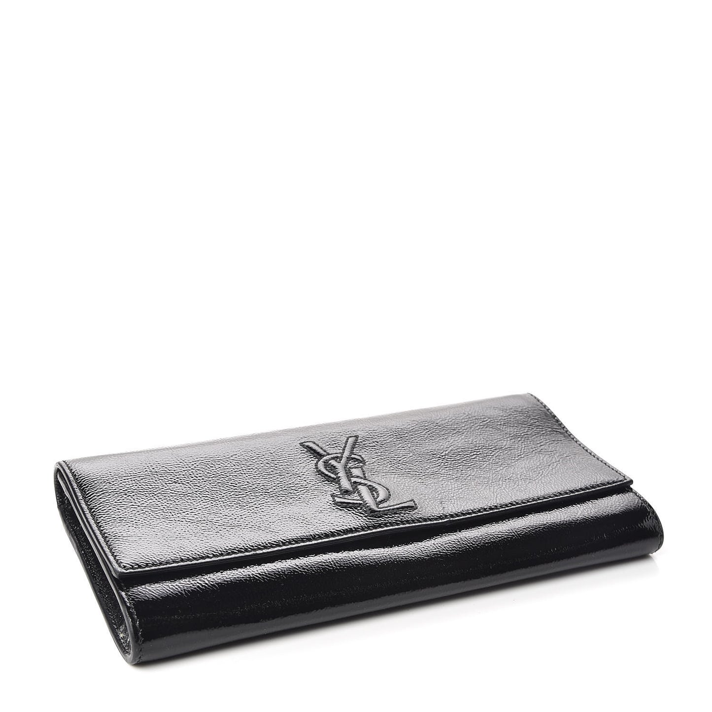 Textured Patent Monogram Small Belle De Jour Clutch Black