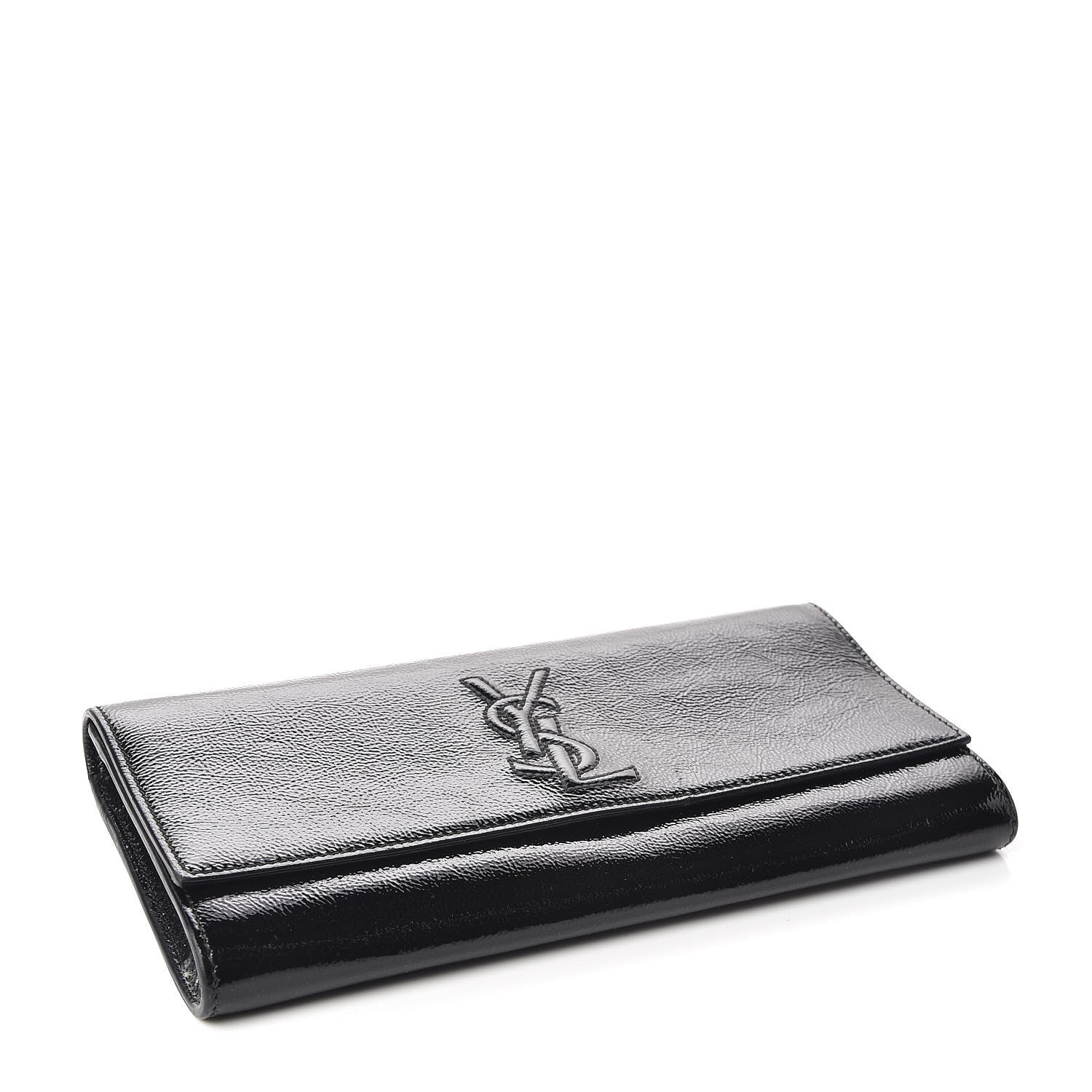 Saint Laurent Textured Patent Monogram Small Belle De Jour Clutch Black 4 of 6