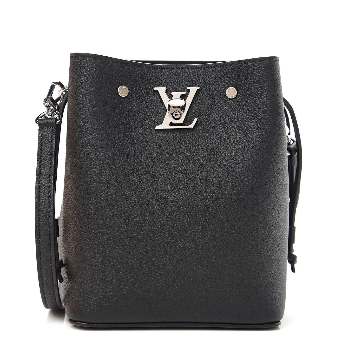 Calfskin Nano Lockme Bucket Black