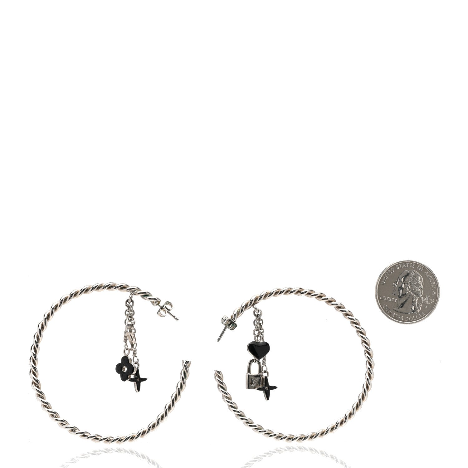 Louis Vuitton Sweet Monogram Creole Hoop Earrings Silver 3 of 6
