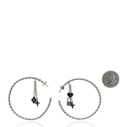 Louis Vuitton Sweet Monogram Creole Hoop Earrings Silver 3 of 6