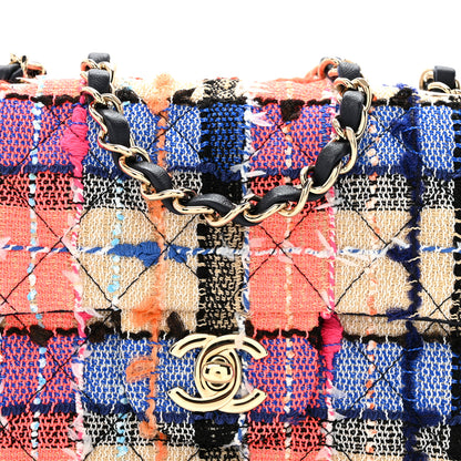 Chanel Tweed Quilted Mini Rectangular Flap Blue Orange Pink 8 of 14
