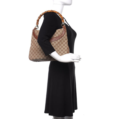Gucci Monogram Anita Bamboo Top Handle Bag Brown 2 of 10