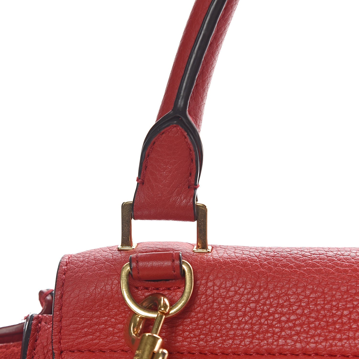 Celine Drummed Calfskin Suede Medium Trapeze Coquelicot 16 of 26