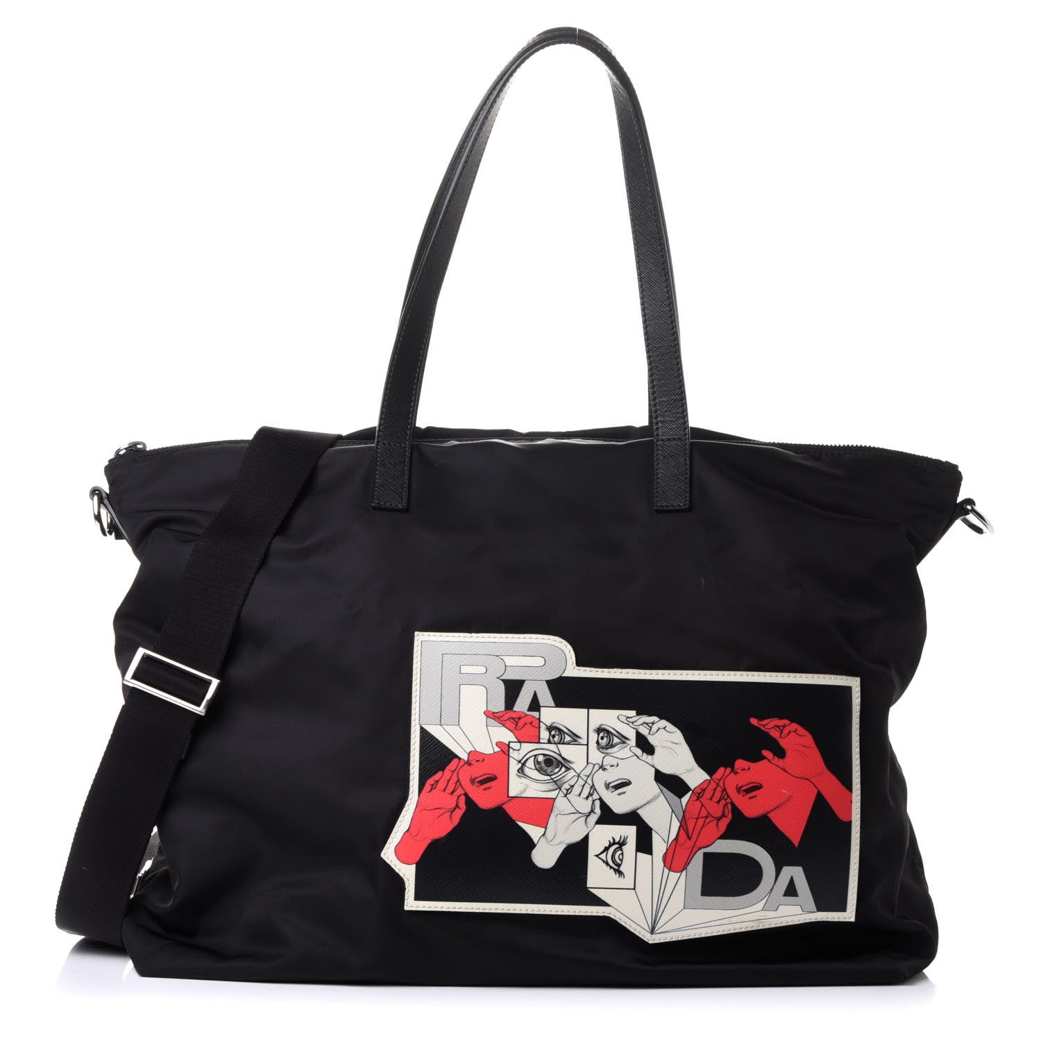 Prada X JAMES JEAN Tessuto Nylon Patch Shopping Tote Black 1 of 10