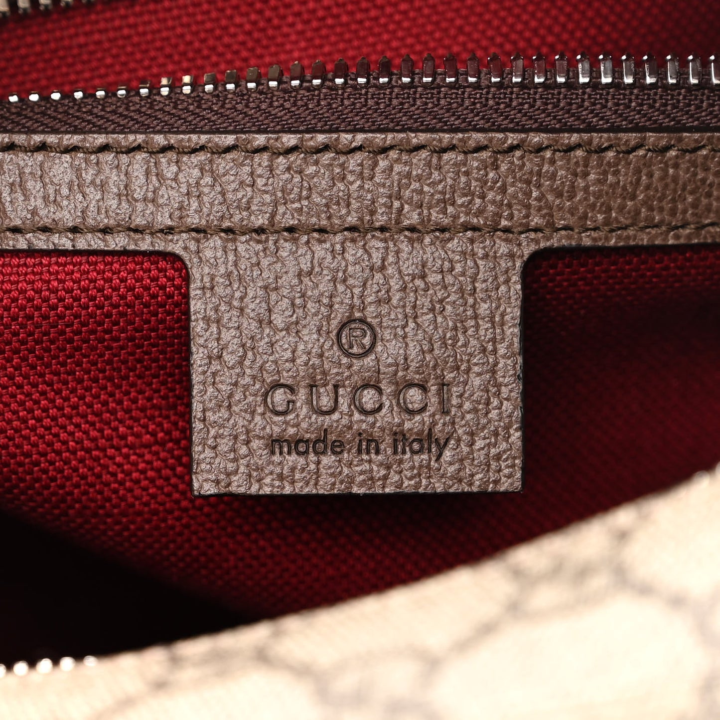 GG Supreme Monogram Textured Calfskin Square Messenger Bag Beige Ebony New Acero