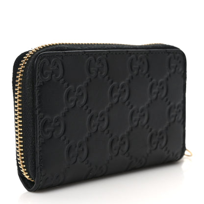 Gucci Guccissima Zip Around Coin Purse Wallet Black 3 of 6