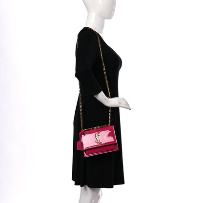 Saint Laurent Patent Small Monogram Sunset Bubblegum 2 of 9