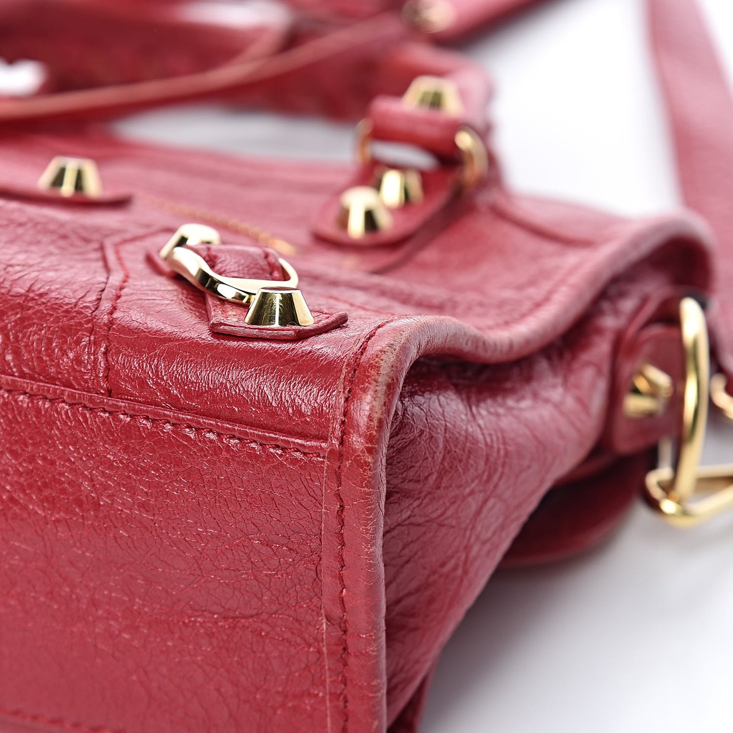Agneau Classic Gold Hardware Mini City Rouge Sapphire