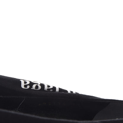 Balenciaga Jersey Crepe Political Campaign Logo Knife 115 Pointed Pumps 39 Black White Rouge 10 of 11