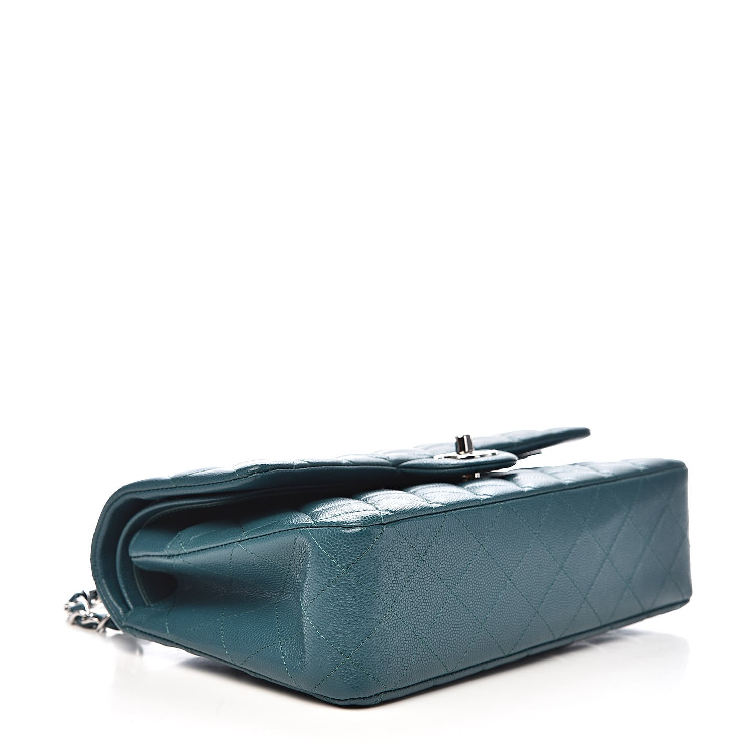 Chanel Caviar Quilted Medium Double Flap Dark Green 4 of 12