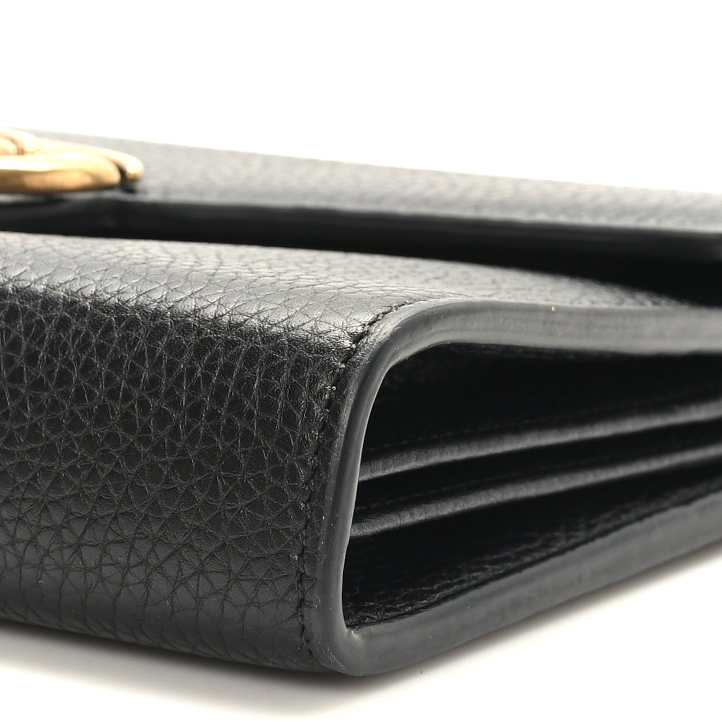 Calfskin GG Marmont Chain Wallet Black