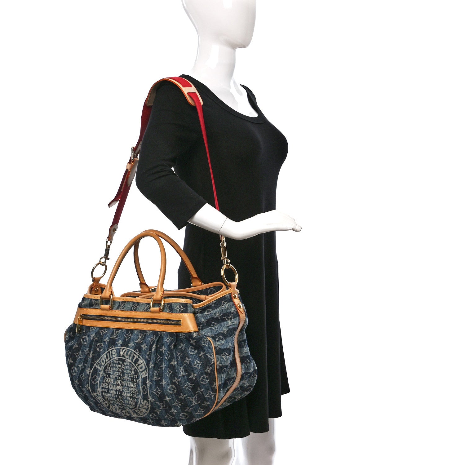 Louis Vuitton Denim Raye Cabas GM 2 of 19