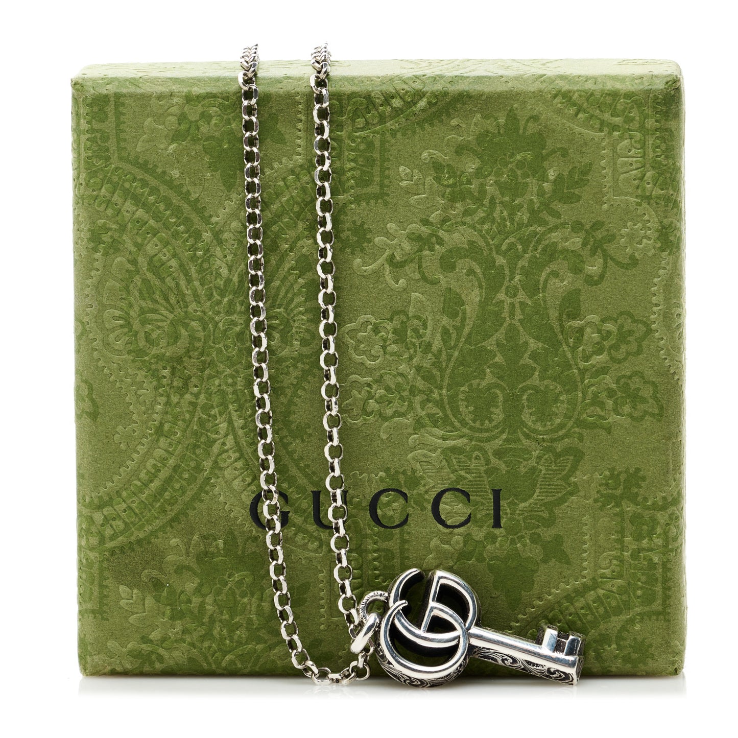 Sterling Silver Double G Key Pendant Necklace