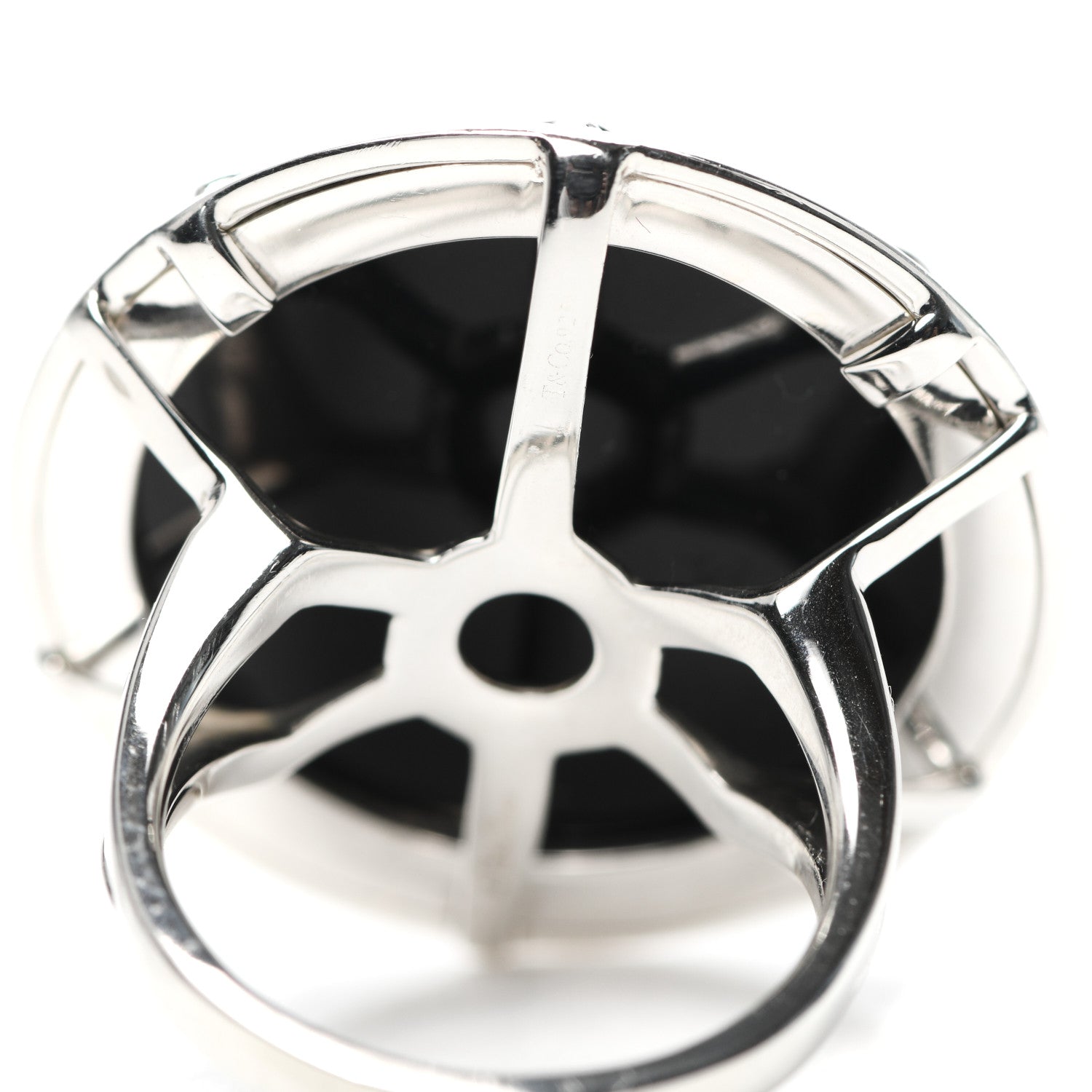 Tiffany Sterling Silver Onyx Paloma Picasso Zellige Medallion Ring 50 5.25 5 of 5