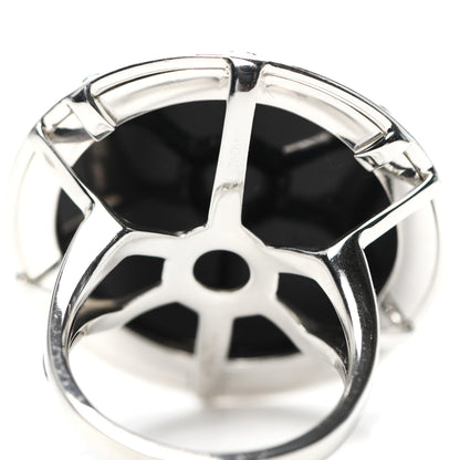 Tiffany Sterling Silver Onyx Paloma Picasso Zellige Medallion Ring 50 5.25 5 of 5