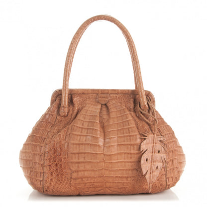 Nancy Gonzalez Crocodile Leaf Frame Bag Brown 1 of 8