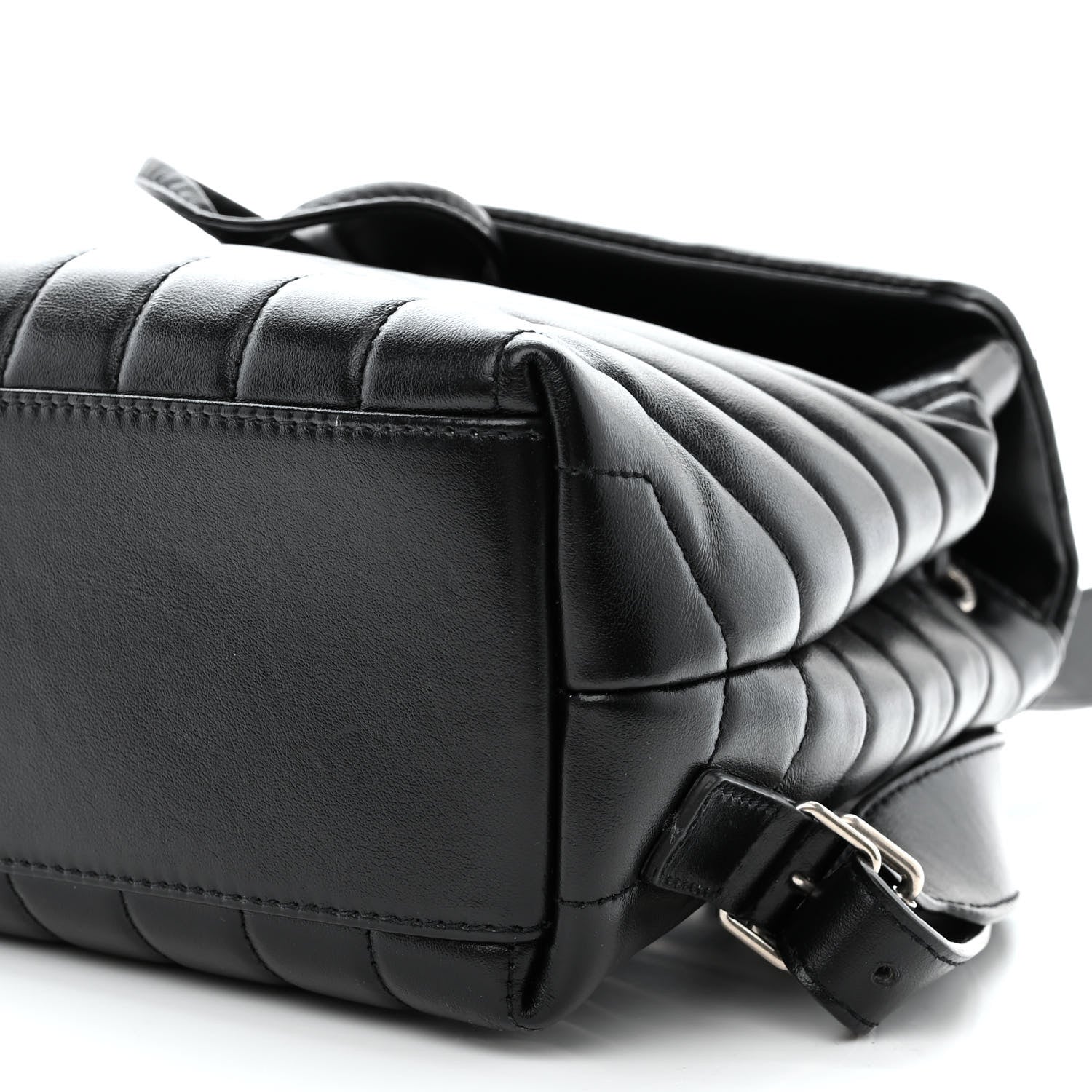 Saint Laurent Calfskin Y Quilted Monogram Small Loulou Backpack Black 11 of 13