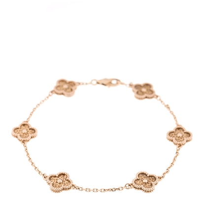 Van Cleef & Arpels 18K Rose Gold 6 Motifs Sweet Alhambra Bracelet 1 of 6