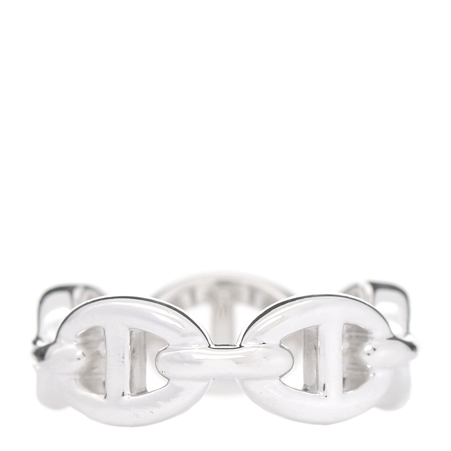 Sterling Silver PM Chaine d'Ancre Enchainee Band Ring 50 5.25