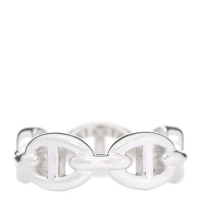 Hermes Sterling Silver PM Chaine d'Ancre Enchainee Band Ring 50 5.25 3 of 9