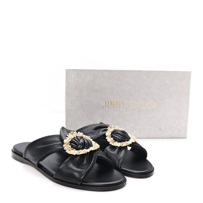 Jimmy Choo Crystal Nappa Neda Slide Sandals 39 Black 9 of 9
