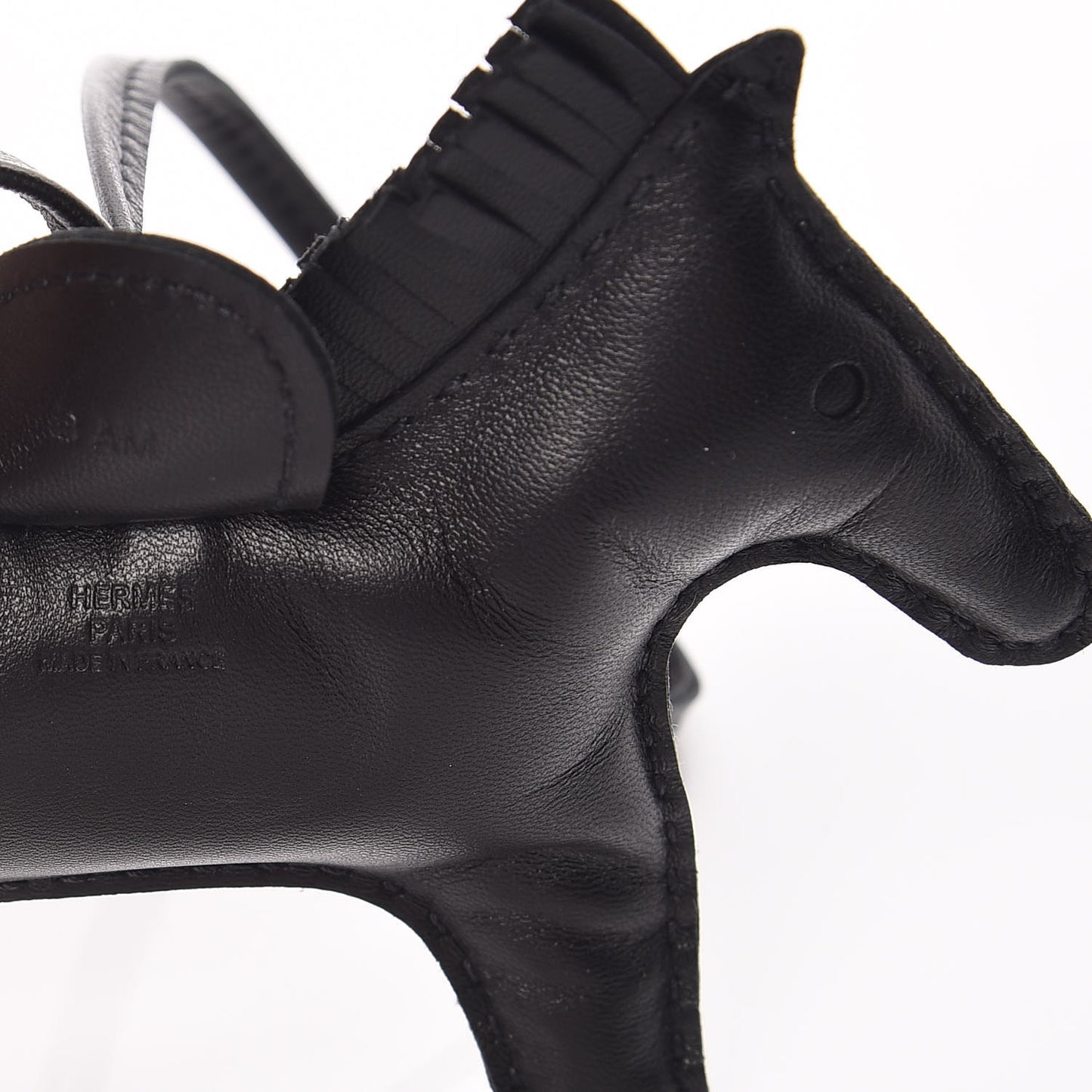 Milo Lambskin Grigri Rodeo Horse Bag Charm MM So Black