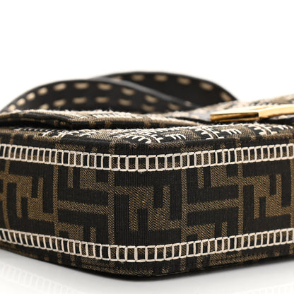 Fendi Fabric Jacquard Cuoio Romano FF 1974 Embroidered Baguette Tobacco Moro Ebano Multicolor 8 of 11