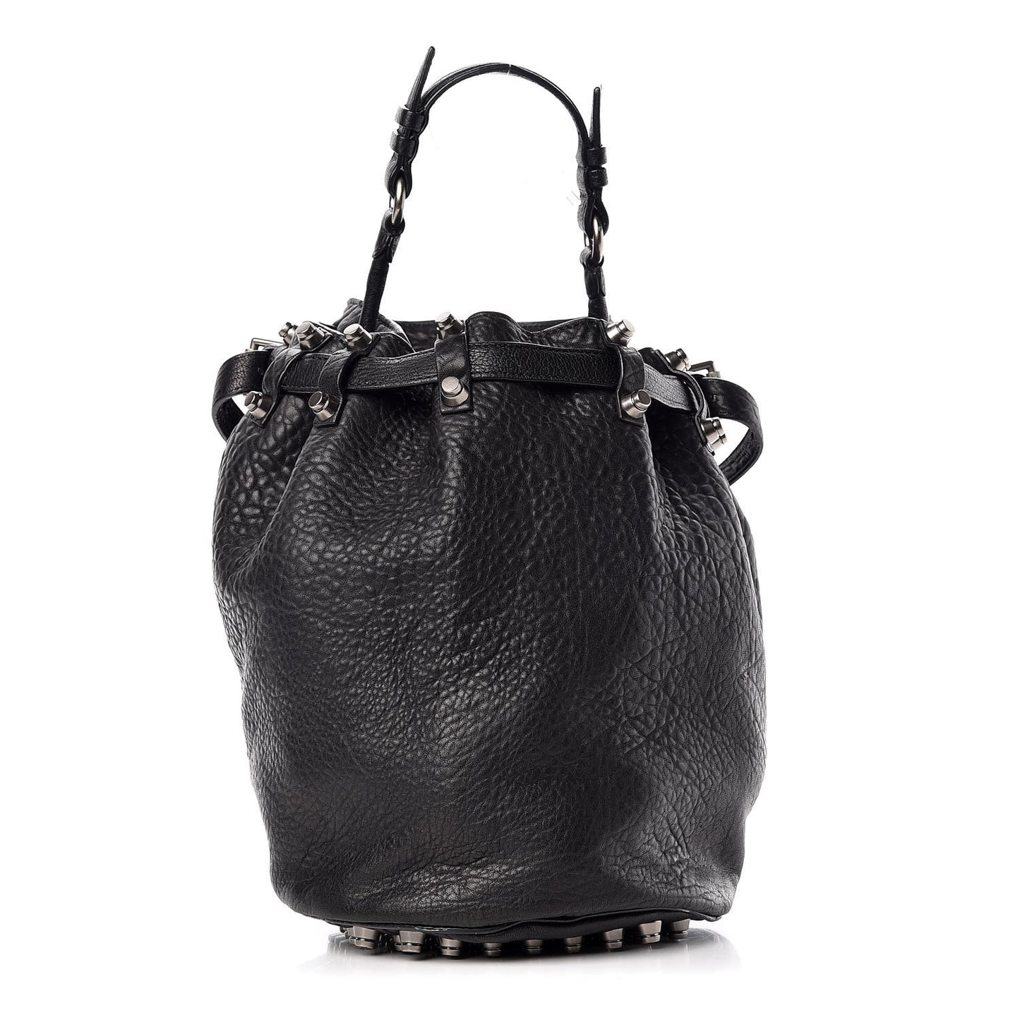 Pebbled Lambskin Diego Bucket Black Nickel Hardware