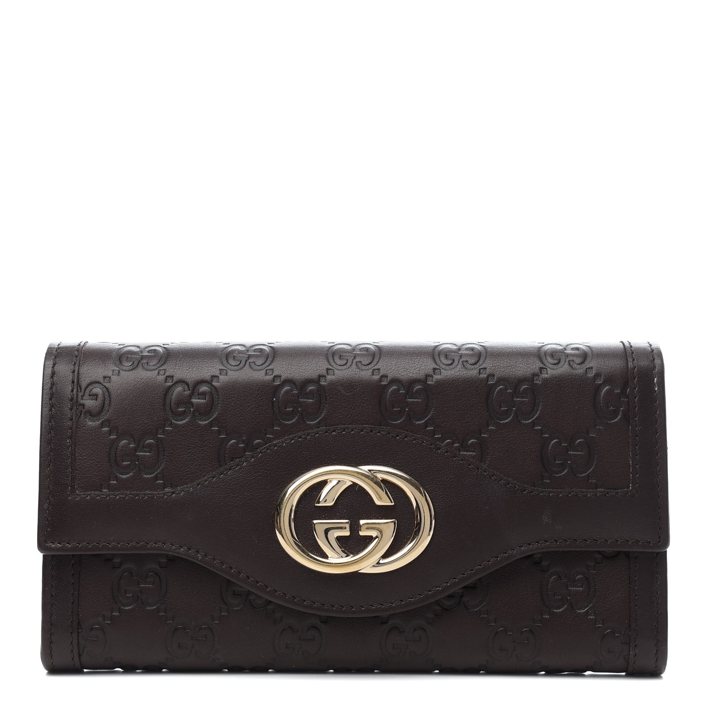 Guccissima Sukey Continental Wallet Chocolate
