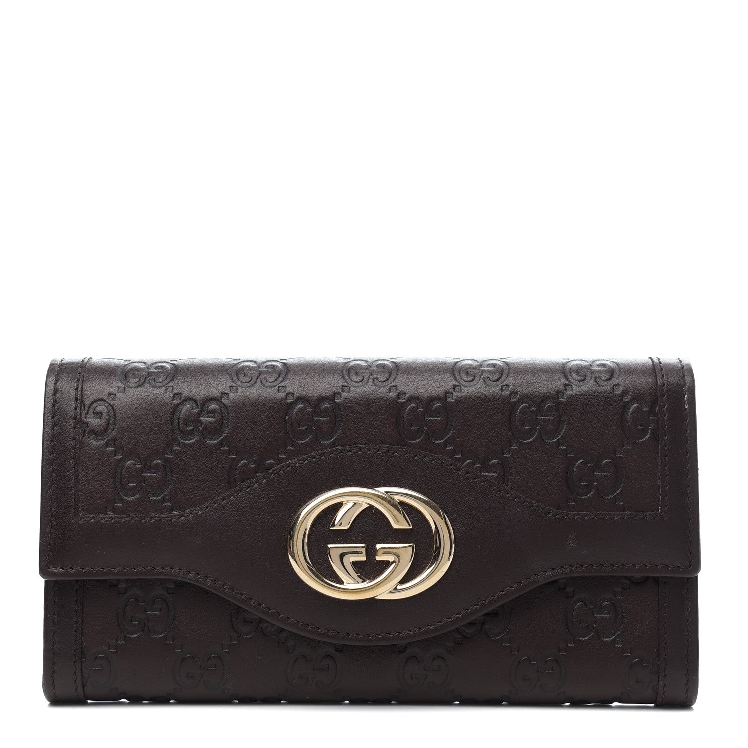 Gucci Guccissima Sukey Continental Wallet Chocolate 1 of 8