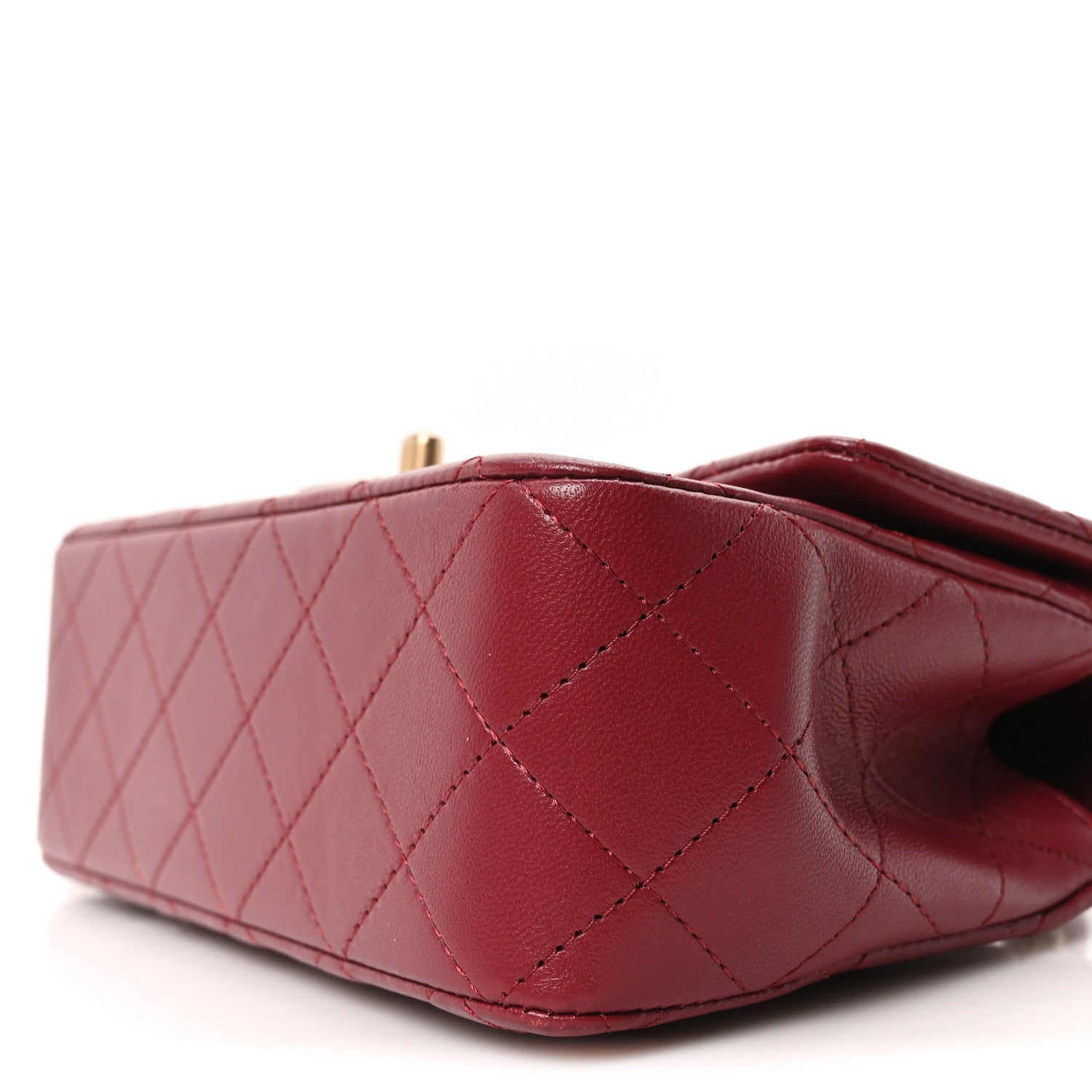 Chanel Lambskin Quilted Mini Top Handle Rectangular Flap Burgundy 10 of 10