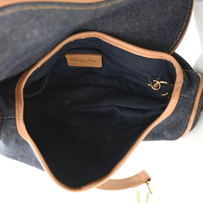 Christian Dior Denim Calfskin Saddle Bag Blue 5 of 17