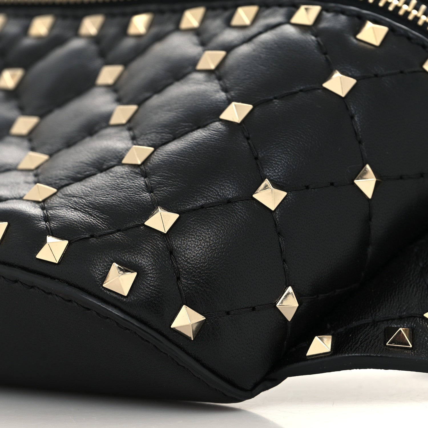 Valentino Garavani Lambskin Rockstud Spike Belt Bag 85 Black 9 of 9