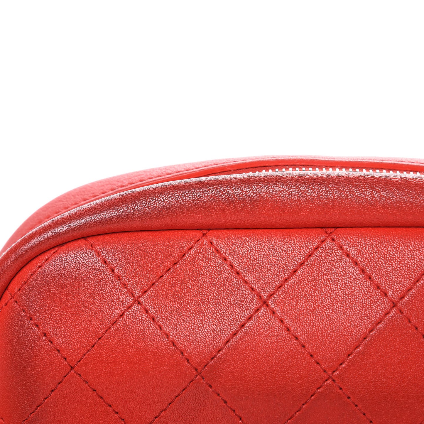 Goatskin Quilted Large Casual Trip Camera Case Bag Red