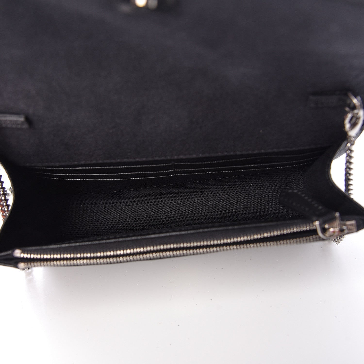 Fendi Vitello Elite Mink Fur Studded Karlito Tube Wallet on Chain Black 5 of 10