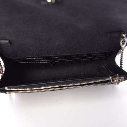 Fendi Vitello Elite Mink Fur Studded Karlito Tube Wallet on Chain Black 5 of 10